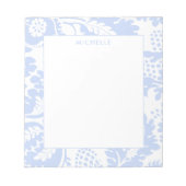 Elegant Blue Venetian Floral Botanical Notitieblok (Voorkant)