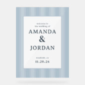 Elegant Blue Vertical Stripes (Recto)