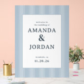 Elegant Blue Vertical Stripes (Mariage)