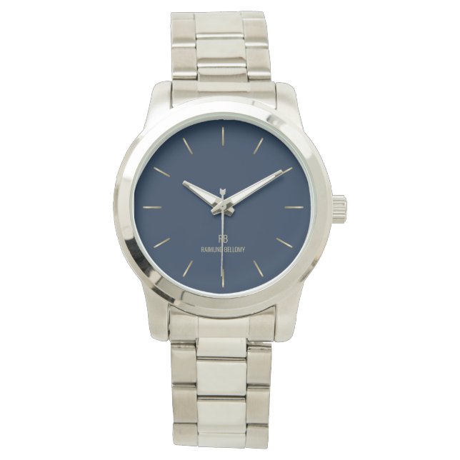 Elegant Blue Watch Horloge (Voorkant)