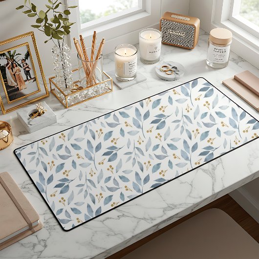 Elegant Blue Watercolor Botanical Pattern