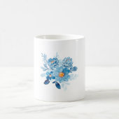 Elegant Blue Watercolor Floral Classic Mug (Centre)
