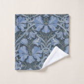 Elegant Blue Watercolor Floral Pattern Invitation (Gant de toilette)