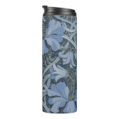 Elegant Blue Watercolor Floral Pattern  Thermosbeker (Geroteerd rechts)