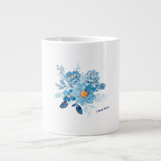 Elegant Blue Watercolor Floral Specialist Mug