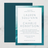 Elegant Blue Watercolor Wedding Invitation (Devant / Derrière)