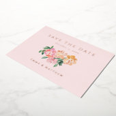 Elegant Blue Waterverf Botanical Save the Date Folie Uitnodiging (Gedraaid)