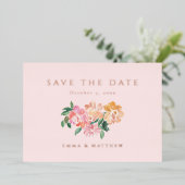Elegant Blue Waterverf Botanical Save the Date Folie Uitnodiging (Staand Voorkant)