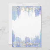 Elegant Blue Waterverf en Gold | BABY SHOWER Kaart (Achterkant)