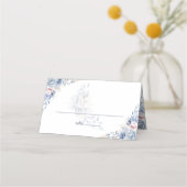 Elegant Blue Waterverf Floral Wedding (Voorkant)