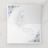 Elegant Blue Waterverf Floral Wedding (Binnenkant ongevouwen)