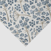 Elegant Blue Waterverf Flowers Tissuepapier (Detail)