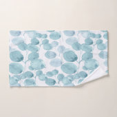 Elegant Blue Waterverf laat een Ditsy Pattern over Bad Handdoek (Handdoek)