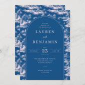 Elegant Blue Wedding Invitation (Devant / Derrière)