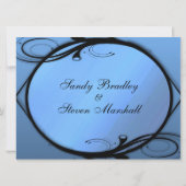 Elegant Blue Wedding Invitations Kaart (Achterkant)
