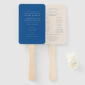 Elegant Blue Wedding Program Handwaaier (Voorkant en achterkant)