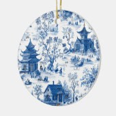 Elegant Blue & White Chinoiserie Design Ornament (Links)