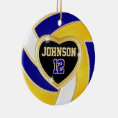 Elegant Blue, White en Gold 🏐 Volleyball Keramisch Ornament (Rechts)
