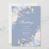 Elegant Blue White Hydrangeas Wedding Invitation (Devant)