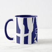 Elegant Blue & White Monogram Coffee Mok (Links)