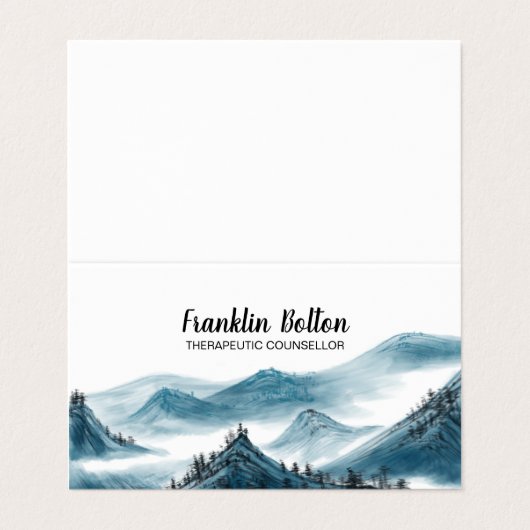 Elegant Blue & White Mountains Uitzicht Appointmen Visitekaartjes (Buitenkant ongevouwen)