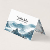 Elegant Blue & White Mountains Uitzicht Appointmen Visitekaartjes (Voorkant)