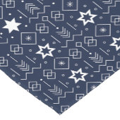 Elegant Blue White Scandinavian Kerstmis Korte Tafelloper (Hoek)