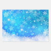 Elegant Blue White Snow Flake Inpakpapier Vel (Voorkant 3)