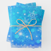 Elegant Blue White Snow Flake Inpakpapier Vel (In situ)