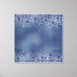 Elegant Blue & White Stretted Canvas Print