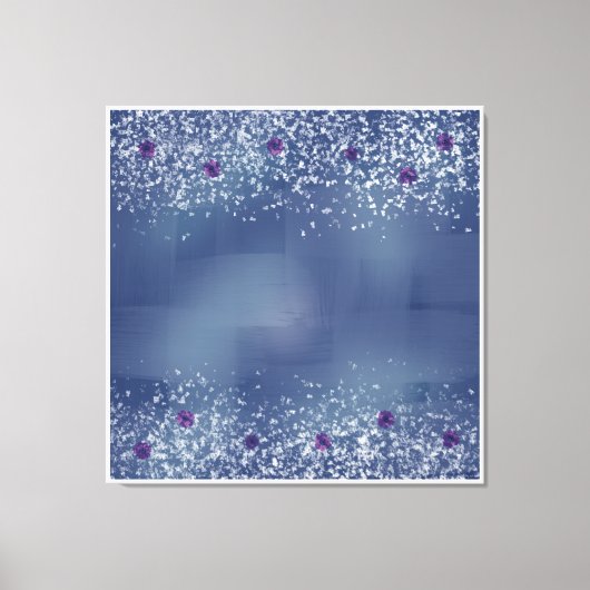 Elegant Blue & White Stretted Canvas Print (Voorkant)