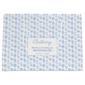 Elegant Blue & White Wedding Bridesmaid Hartelijk  Groot Cadeauzakje (Voorkant)