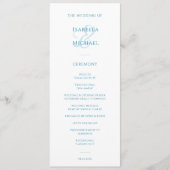 Elegant Blue White Wedding Programma (Voorkant)