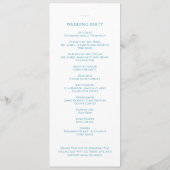 Elegant Blue White Wedding Programma (Achterkant)