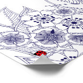 Elegant Blue White Wedding Seating Chart Poster (Hoek)