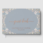 Elegant Blue Wildflower Baby Shower Rose Gold (Recto)