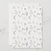 Elegant Blue Wildflower Monogram Crest Baptisme Kaart (Achterkant)