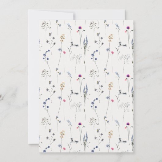 Elegant Blue Wildflower Monogram Crest Baptisme Kaart (Achterkant)