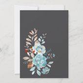 Elegant Blue Wildflowers Mint Moederdag Diner Kaart (Achterkant)