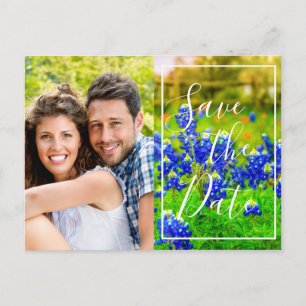 Elegant Bluebonnets Spring Photo Save the Date Aankondigingskaart