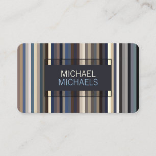 Elegant Blues Striped Pattern Visitekaartje