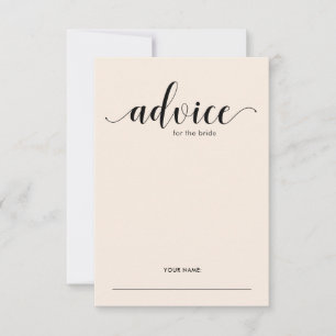 Elegant Blush Advice voor het spel met de Bride Sh Advieskaart