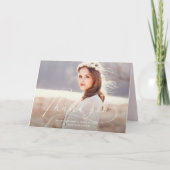 Elegant Blush Afstuderen Dank u foto Bedankkaart (Voorkant)