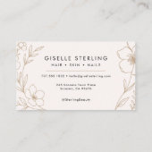 Elegant Blush and Black Botanical Typography Visitekaartje (Achterkant)