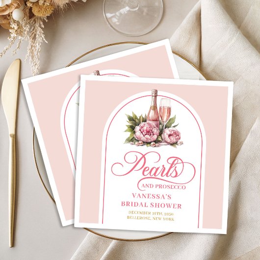 Elegant Blush and Gold Pearls Shower Napkins Servet