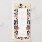 Elegant Blush & Black Floral Wedding Program Card Kaart (Voorkant)