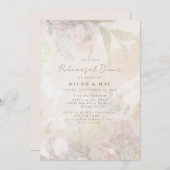 Elegant Blush Bloemen Bruiloft repetitie diner Kaart (Voorkant / Achterkant)