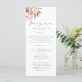 Elegant Blush Bloemen Waterverf Modern Bruiloft (Staand voorkant)