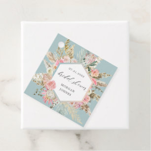 Elegant Blush Bohemian Floral Vrijgezellenfeest Bedankjes Labels