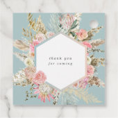 Elegant Blush Bohemian Floral Vrijgezellenfeest Bedankjes Labels (Achterkant)